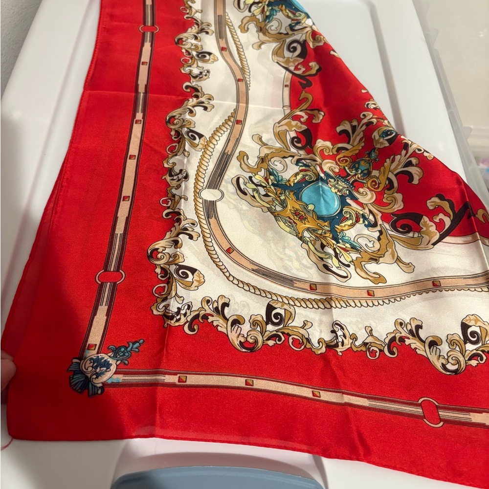 Elegant Red and Gold Scarf